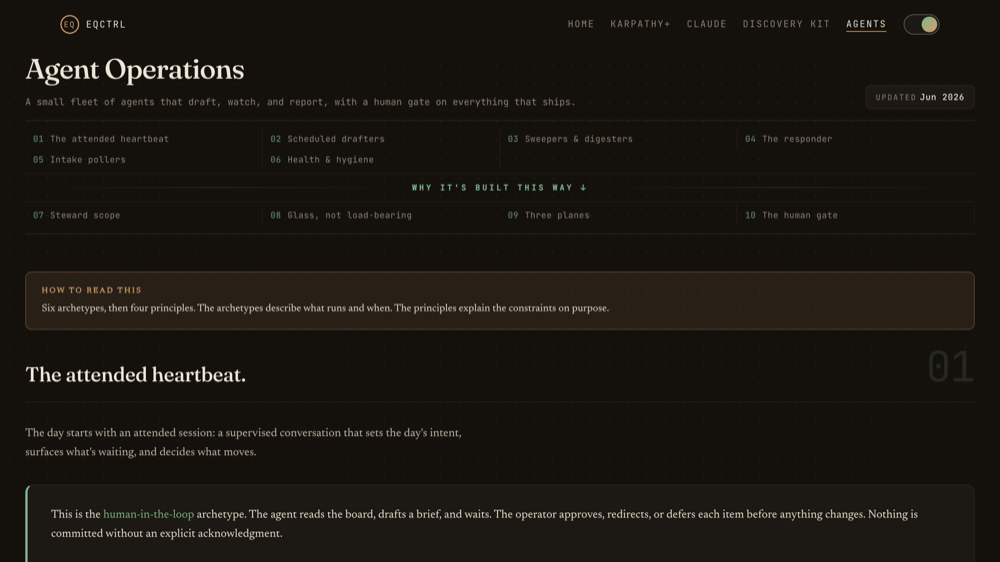 The Agent Operations page